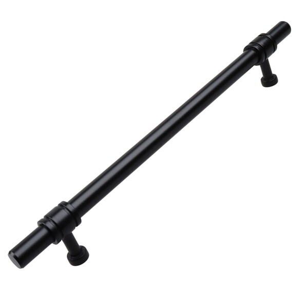 Gliderite Hardware 7-5/8 in. Center to Center Matte Black Barrel Ring Bar Pull - 4340-192-MB 4340-192-MB-1 - main